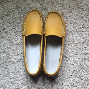 Gold/mustard yellow loafers